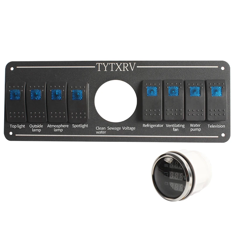 Dream RV Motorhome Accessories Hot Sales 8 Way With Switch Blue Wave Button And Water Level 
