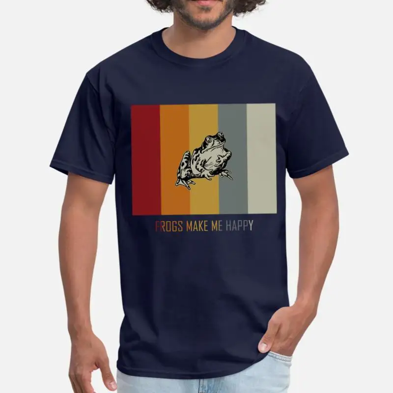 Новинка, Мужская футболка с лягушкой, s, для девочек и мальчиков, с круглым вырезом, с буквенным принтом, Мужская футболка, размеры Xxxl, 4xl, 5xl, одноцветная, наивысшего качества - Цвет: Men-Navy Blue