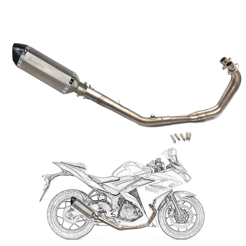 

Full Exhaust System pipe middle pipe slip on for YAMAHA YZF R3 R25 2014-2018 MT03 2016-2018 with 370mm exhaust