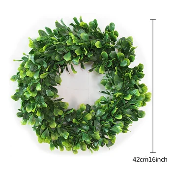 

16 Inches Artifical Faux Greenery Jasmine Wreath Eco Decorative Door Farmhouse Home Wedding Festival Greeney Wreath