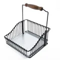 

Steel Storage Basket Shelf Rack with Handle Black for Spices Herbs Vinegar Handler Accessories storage roof rails for kitchen