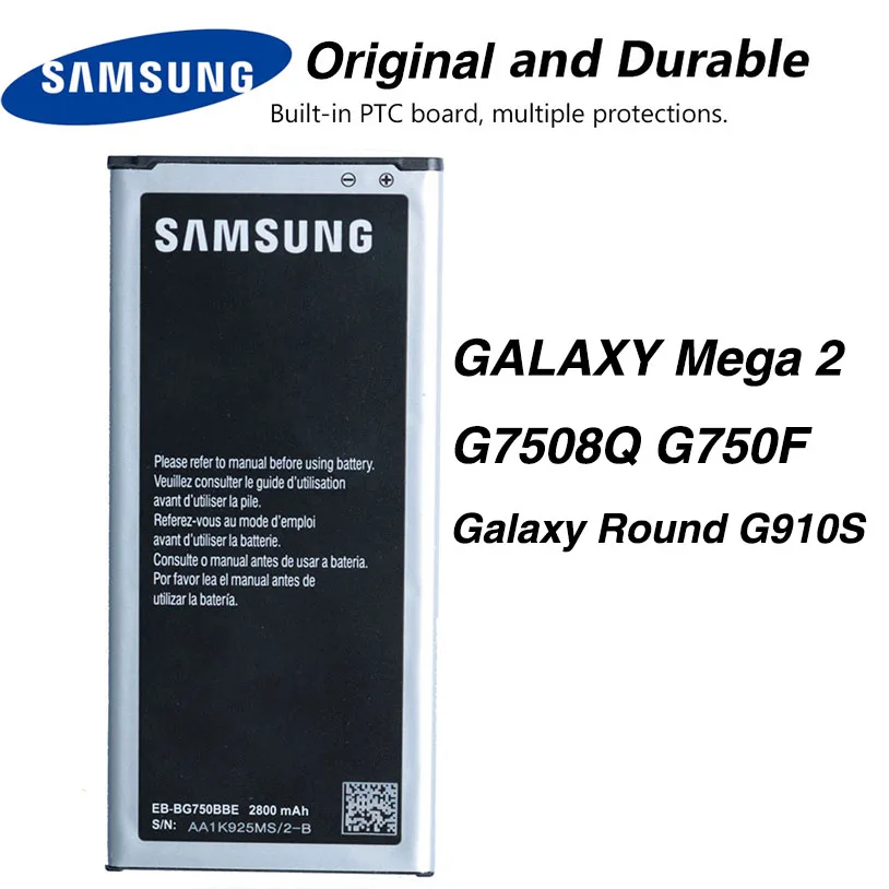 

Original Samsung EB-BG750BBC Battery For Samsung GALAXY Mega 2 G7508Q G750F Galaxy Round G910S 2800mAh