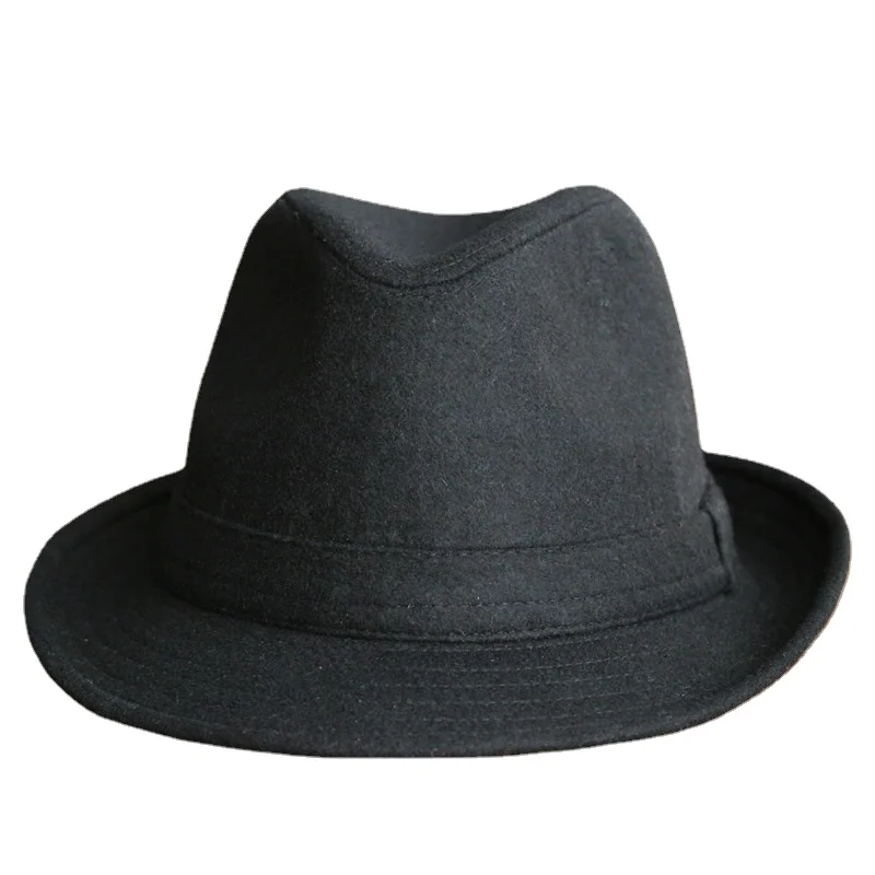 Winter Solid Woollen Fedoras For Men Top Jazz Hat Adult Bowler Hats Classic Version Chapeau Hats mens woollen hats
