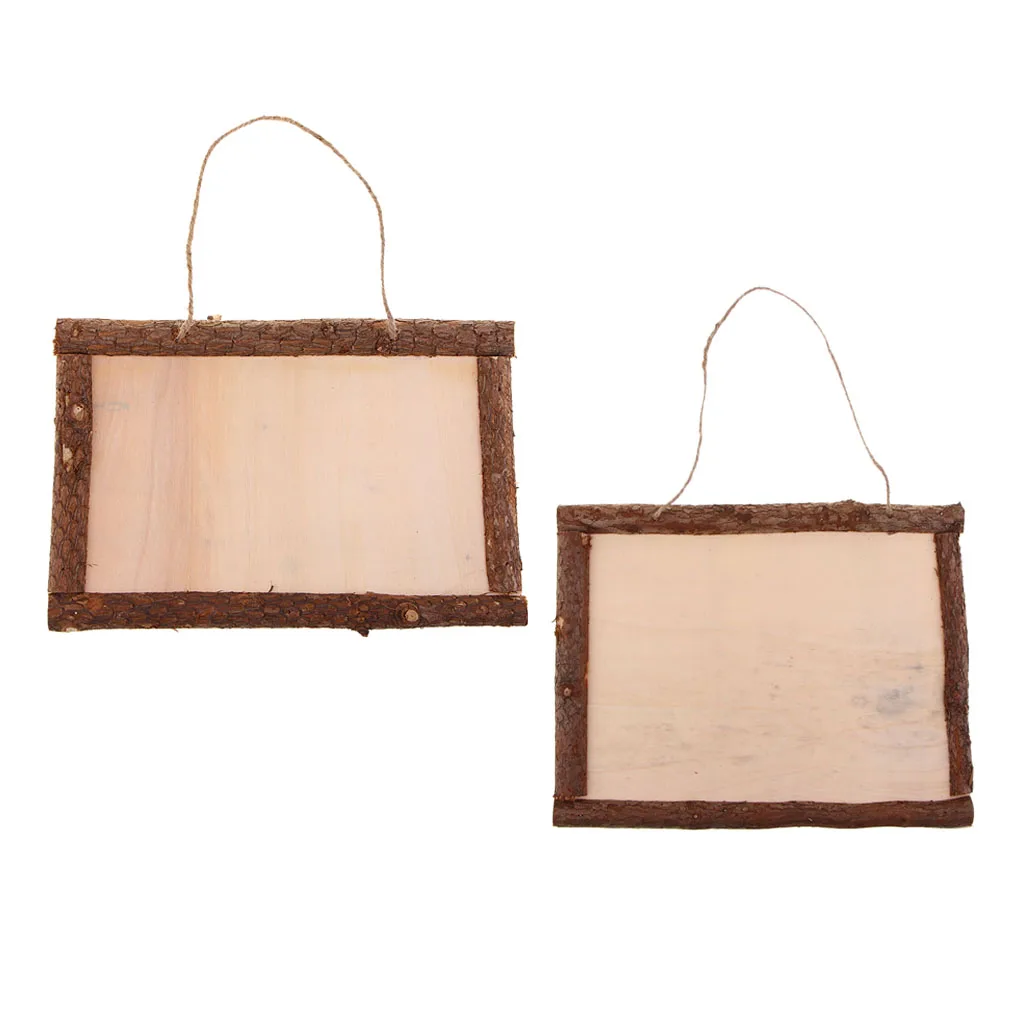 Wooden Photo Frame Vintage Style Blank Wood Picture Frame Sign Plaque for Rustic Wedding Decoration, Home Decor Crafts