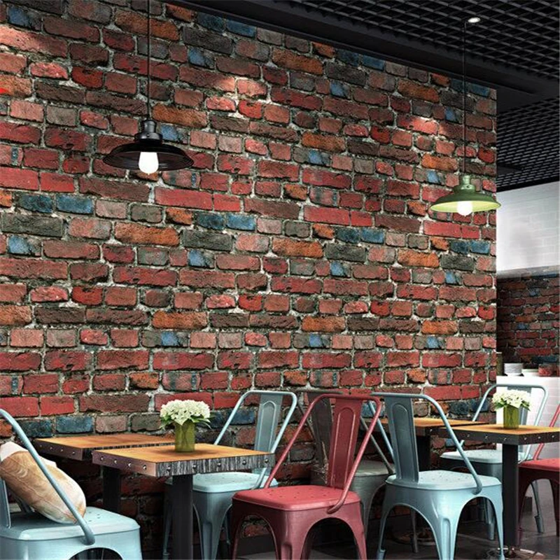 

wellyu Retro nostalgic 3D imitation brick brick brick wallpaper pub restaurant culture stone red brick wallpaper