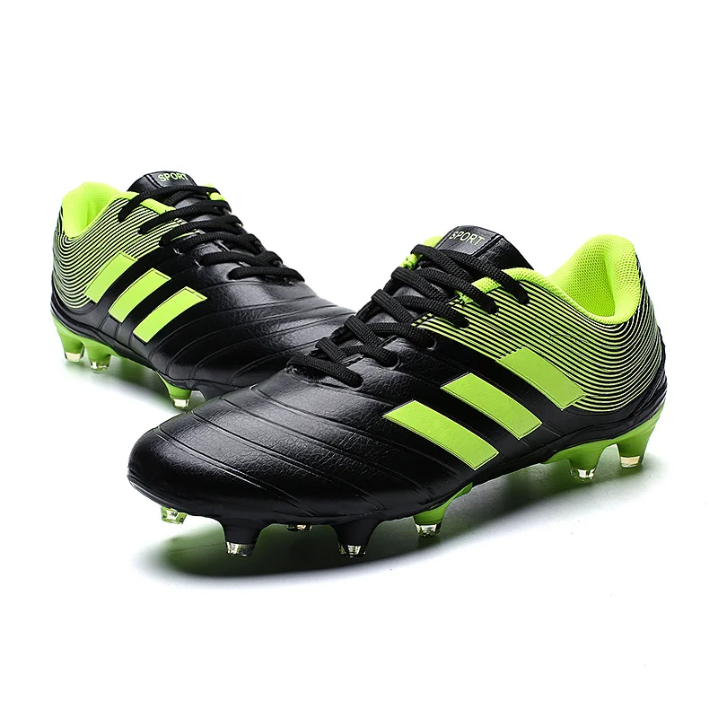 black green Футбольные бутсы chuteira futebol, футбольные бутсы, кроссовки для мужчин, футбольные бутсы для улицы, спортивная обувь для родителей и детей - Цвет: black green
