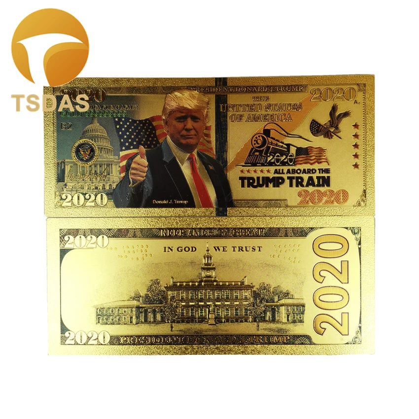 10 шт./партия, президент Дональд Трамп, цветные банкнота из золотой фольги, банкноты в подарок - Цвет: 5