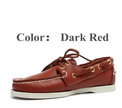 Мужская повседневная обувь из натуральной кожи на шнуровке; мокасины; модная обувь для вождения; обувь унисекс; обувь ручной работы размера плюс - Цвет: 18