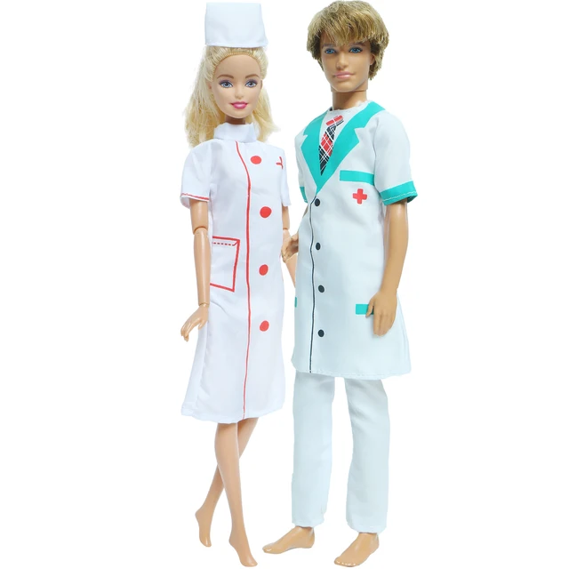 Roupa De Médica Enfermeira Para Boneca Barbie Chapéu Rosa