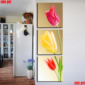 

Full Square /Round Drill Tricolor tulip flower mosaic puzzle Diy Diamond Painting Embroidery Cross Stitch Rhinestone Home Decor