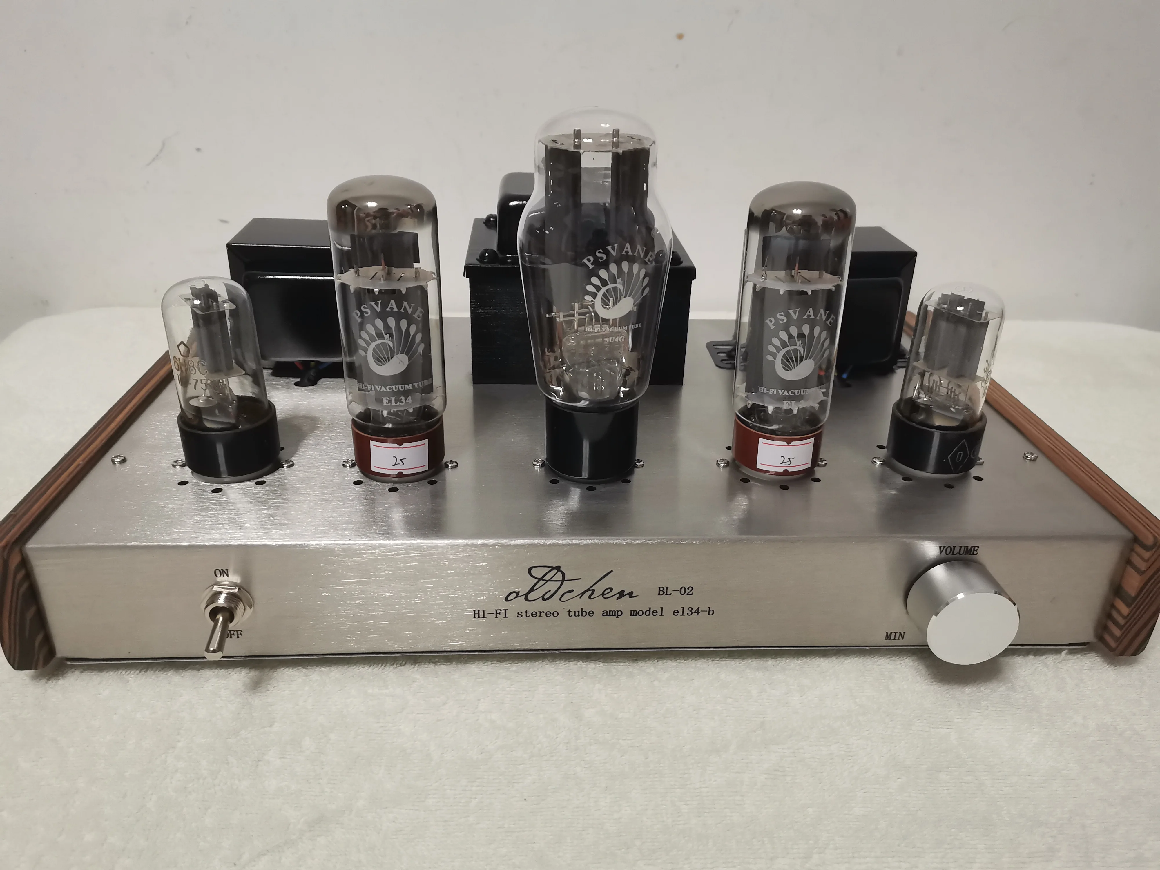 2022 Oldchen High-Power EL34 Tube Amplifiers 5Z3P + 6N9P + EL34 Stainless Steel shell Output 2 * 10W AC110/220V summing amplifier