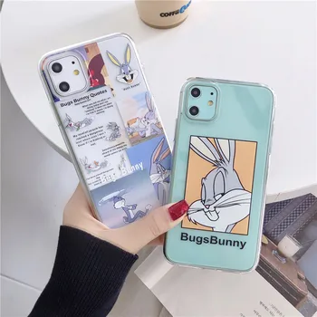 

Cute Cartoon Bugs Rabbit Phone Case For Xiaomi Redmi Note 10 9 8 Pro Note 7 8t 9s 9 lite Back Cover Funny Transparent Soft Cases