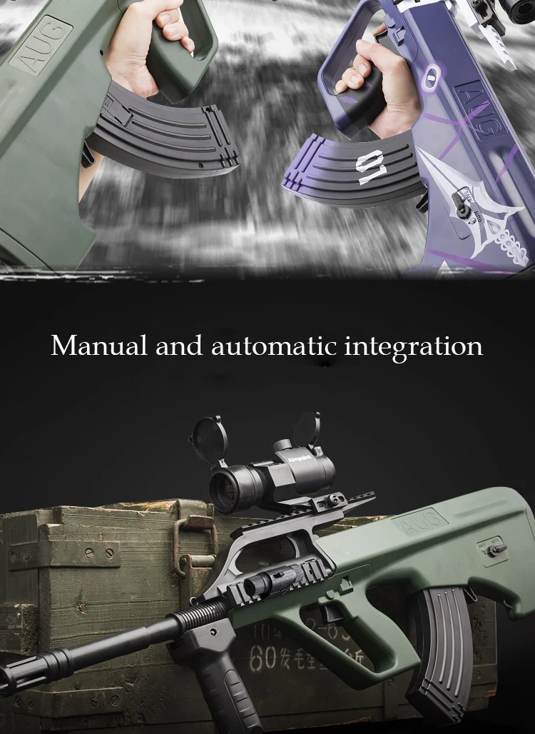 AUG Water Gun Manual Sniper Crystal Live-action Outdoor Boy Battle Toy Gun Gift 