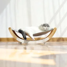 Cat hammock cat nest solid wood breathable cat cradle pet bed four seasons cat nest cat bed pets pet pets pet supplies