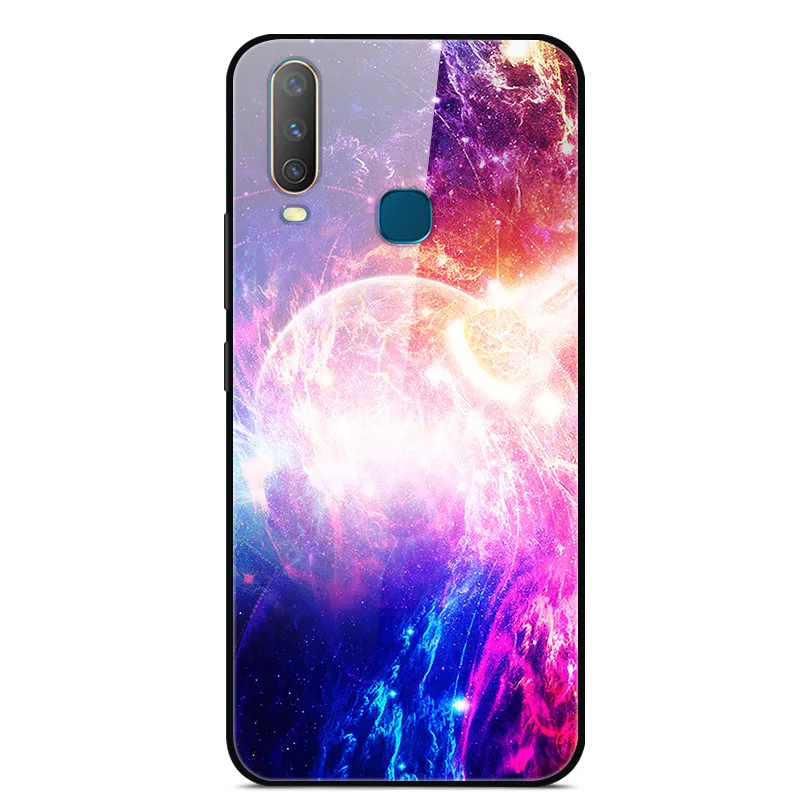 23 ДЛЯ Vivo Y11 чехол 6,35 ''закаленное стекло Роскошная жесткая задняя крышка для Vivo U3X чехол для телефона мягкий бампер для VIVO U10 Y 11 - Цвет: 23