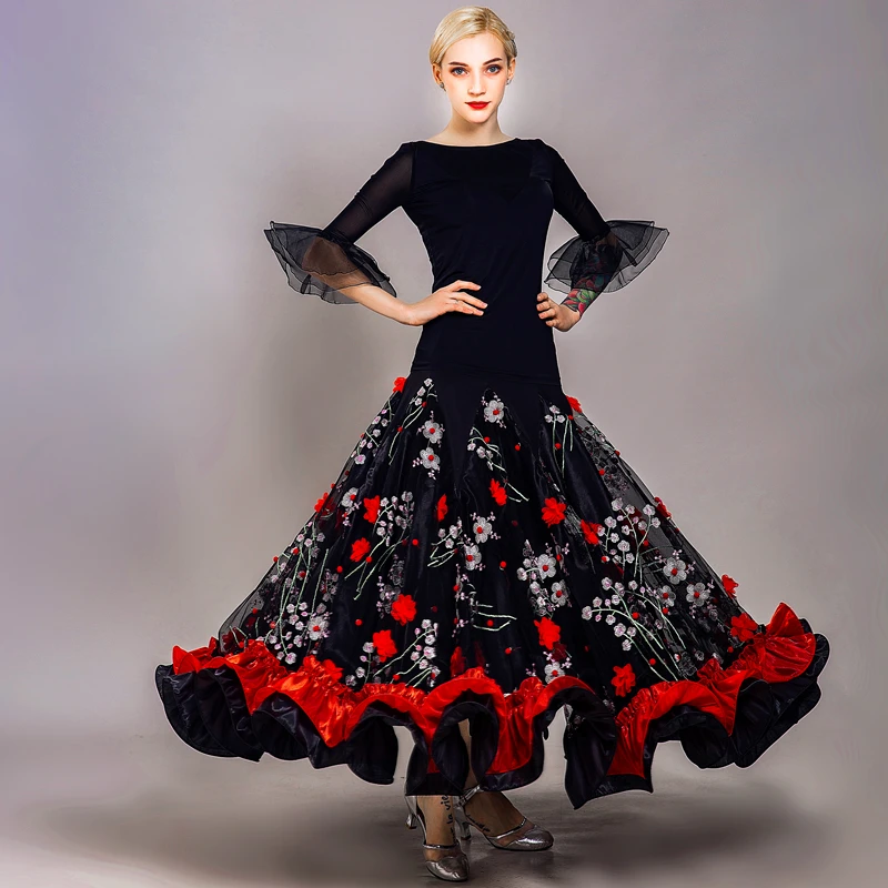  ZYZMH Falda grande Swingstandard para mujer, faldas de baile de  salón, ropa de baile, falda flamenca, disfraz de flamenco español (color A,  tamaño: código M) : Ropa, Zapatos y Joyería