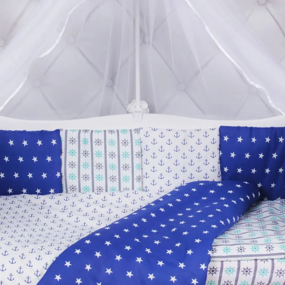 Комплект в кроватку 18 предметов(6+12 подушек-бортиков) AmaroBaby, бязь