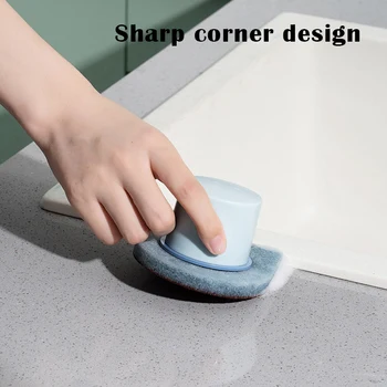 

Emery Sponge Brush Household Cleaning for Kitchen Dishes Pot Scrubber Bathroom Tile Shower Bathtub Scouring Brush JS22