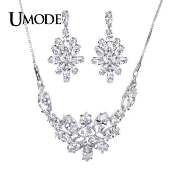 

UMODE Trendy Wedding Jewelry Sets Including Marquise Cut CZ Drop Earrings & Pendant Necklace For Women Bijoux AUS0018
