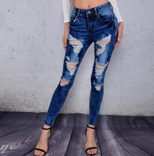 Осень и зима стиль с дырками джинсы AliExpress EBay
