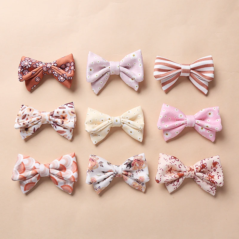 Floral Printing Hair Clip Baby Girls Spring Summer Barrettes Lovely Infant Todder Children Hairpins Country Style Clips 2Pcs