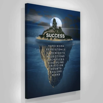 

Wall Art Canvas Print Mountain Sea Posters Painting Picture Letters Moon Success Home Decor Living Room Modern Artwork Modular