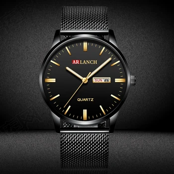 

Fashion Mens Watches Luxury Business Quartz Watch Men Casual Stainless Steel Grid Strap Waterproof Sport Watch Relogio Masculino