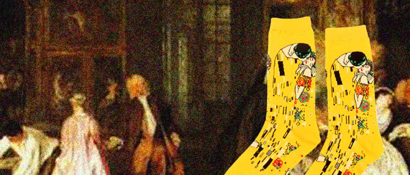 1 pair Hot Sale Classic Autumn Winter Retro Women Personality Art Van Gogh Mural World Famous Painting Female Sock Oil Socks