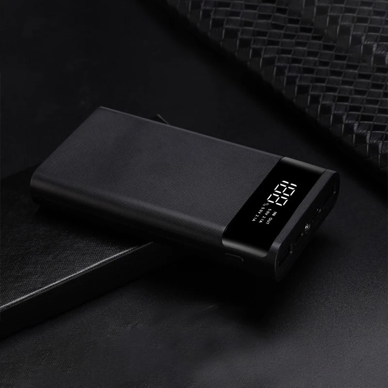 Black No Battery Двойной USB порт Micro type-C Внешний Аккумулятор Чехол 6*18650 чехол для батареи цифровой дисплей зарядная коробка внешняя оболочка - Цвет: Black No Battery