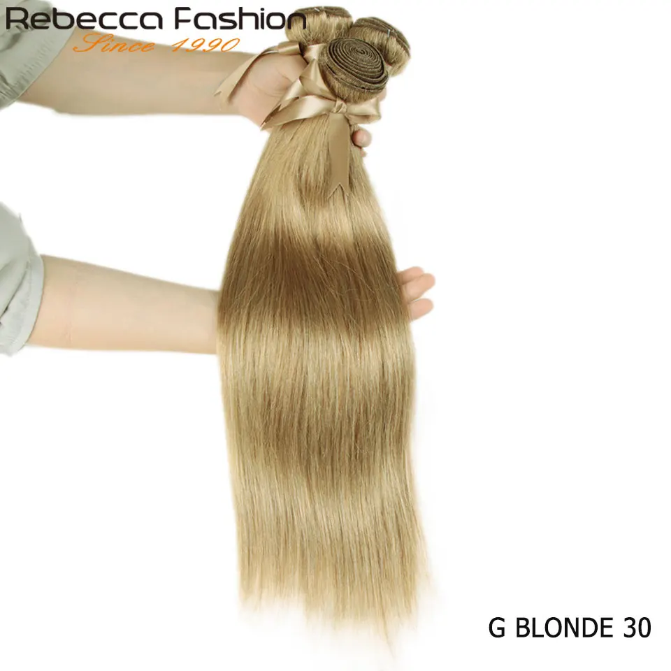 Rebecca Fashion, Золотой Блонд, 30#, синий, оранжевый, розовый, 8#, пряди волос, бразильские прямые волосы Remy, человеческие волосы для наращивания, пряди волос