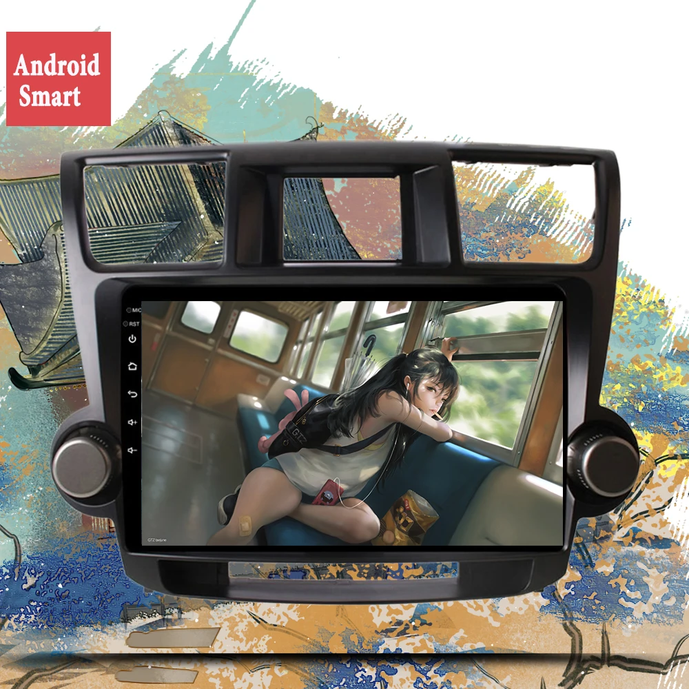 Автомобильный радиоприемник для Toyota Highlander 2008-2013 Восьмиядерный android 11 0