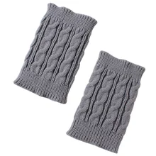 Одна пара зимних толстых теплых вязанных Гетр, носки для обуви, полосатые носки для женщин, кружевные эластичные сапоги, гетры, носки для обуви
