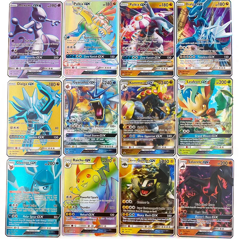 300 pièces sans répétition Carte Pokemon GX brillant TAKARA TOMY jeu bataille Carte Trading