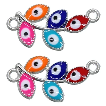 

6pcs mixed colorful random charm pattern enamel alloy connector bracelet charm, used for DIY necklace accessories DIY fashion je