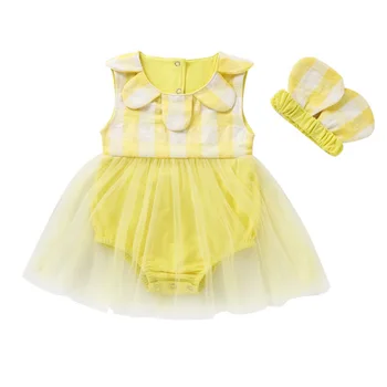 

Newborn Baby Girls Tutu Dress Mesh Patchwork Party Dresses Summer Sleeveless Infant Dresses Stripe Printed Toddler Vestidos D30