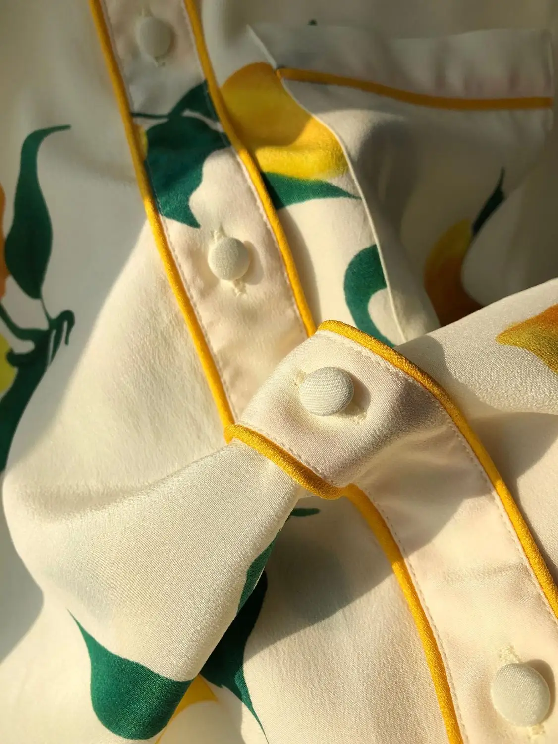 Women Silk Blouse French Fresh Autumn Lazy  Lemon