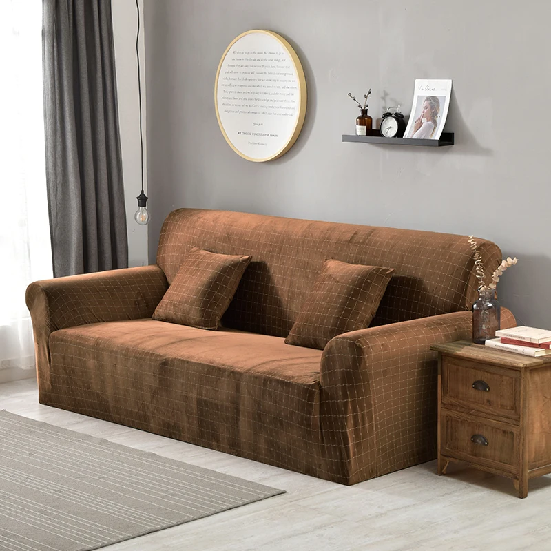 

Plush Sofa Cover Universal Stretch Couch Cover Slip-resistant Slipcovers Thicken Super Soft Warm Sofa Cushion For Living Room