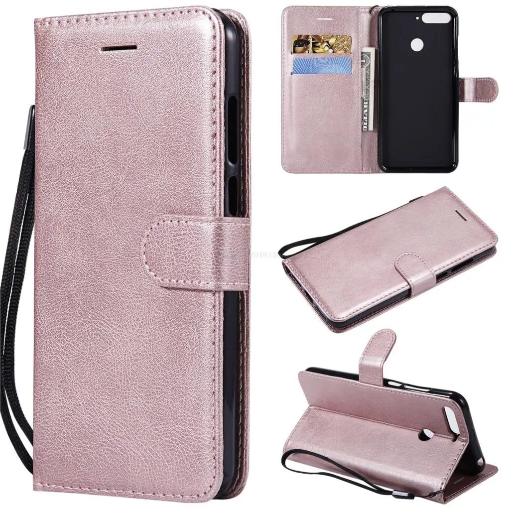 Case For Huawei Y6 2018 Y 6 ATU-LX1 ATU-L21 ATU-L11 ATU-L22 ATU-LX3 Flip Leather Wallet Cover ATU LX1 L21 L11 L22 LX3 phone case pu case for huawei