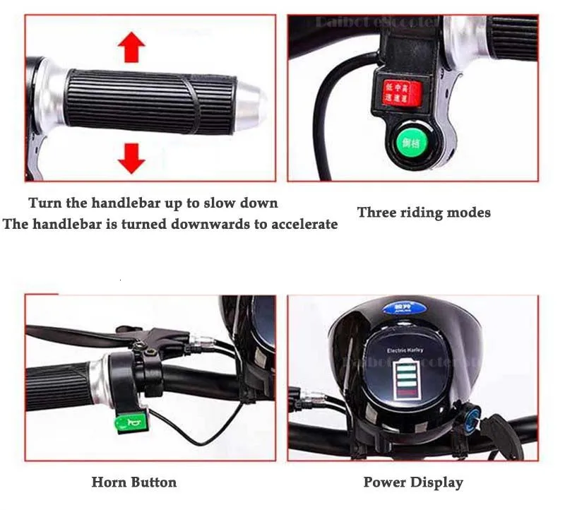 Daibot Electric Elderly Scooter 4 Wheels Electric Scooters 10 Inch 500W Foldable Electric Scooter For Disabled BlueBlackRed (49)