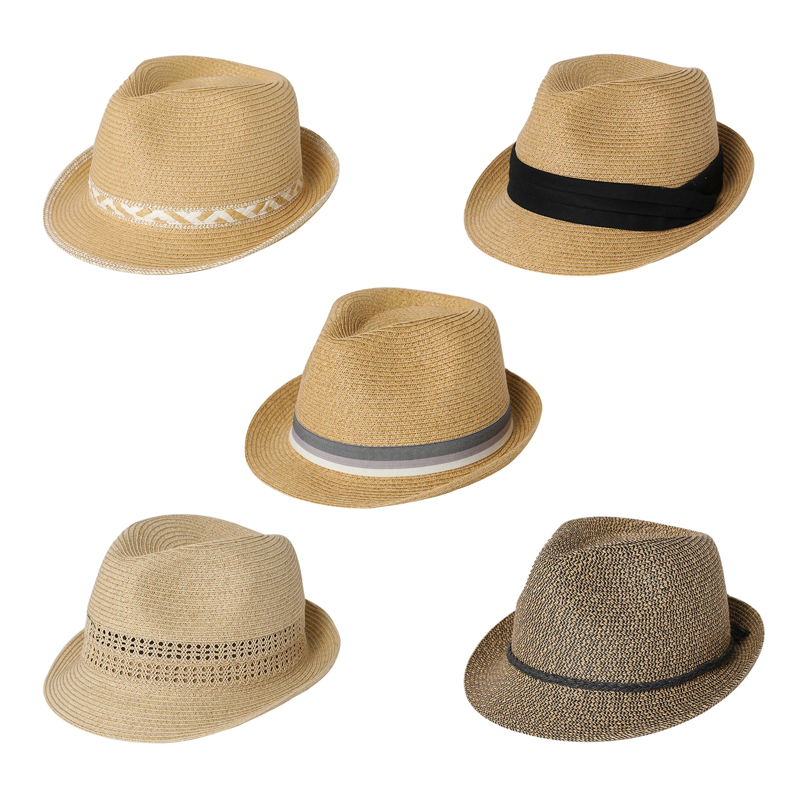 Comhats Summer Straw Fedora For Men Women Short Brim Beach Panama Comhats Summer Straw Fedora For Men Women Short Brim Beach Panama
