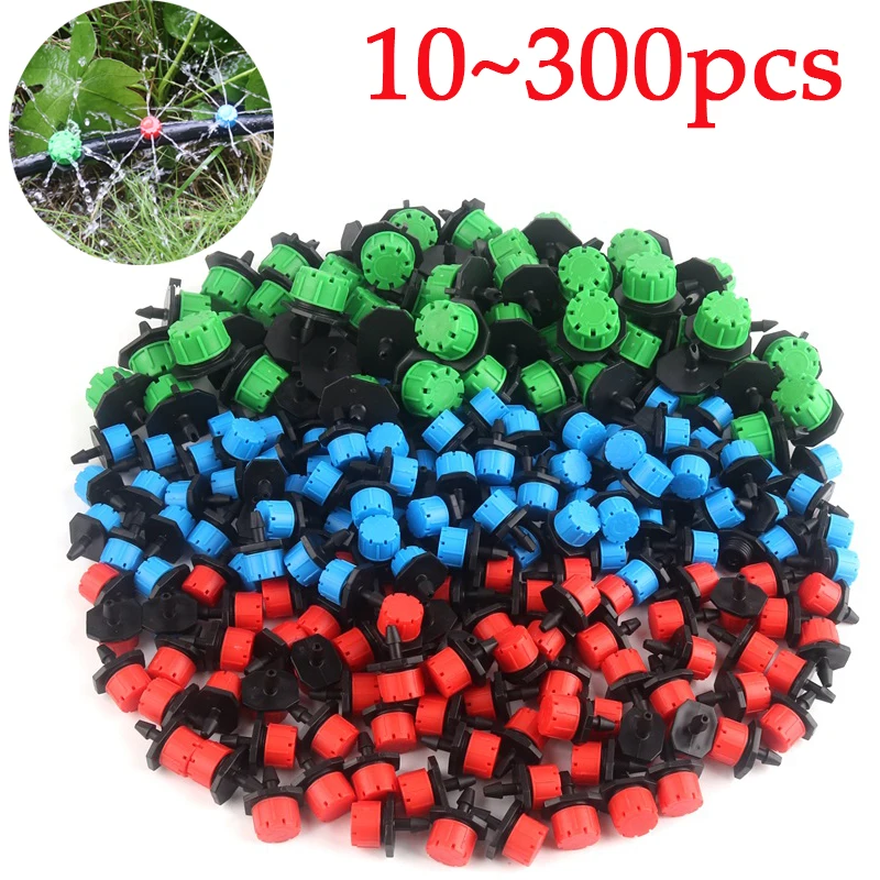 50pcs Flow 10L 20L 30L Pressure Compensating Drip Emitter Self-cleaning Drip Irrigation Water Regulator Pipe Hose PC Dripper