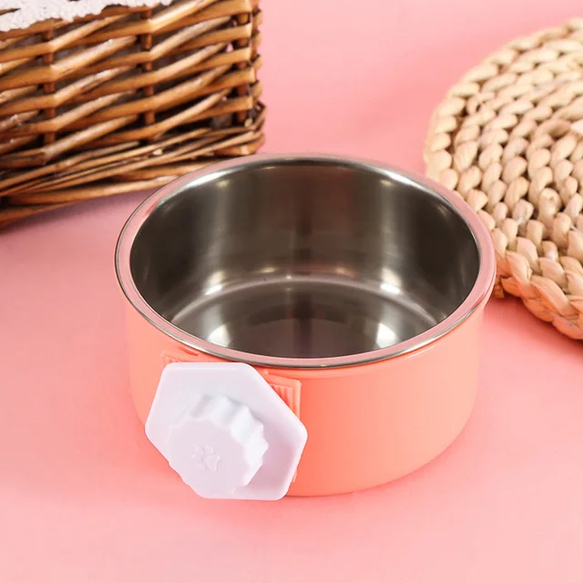 Cage Bowl Hanging Dogs Dog Feeder Pet Feeding Bowl 3 Colors Separable Hamsters Puppy Water Food 2