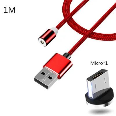 Магнитный Micro USB кабель для iPhone samsung Быстрая зарядка данных провод шнур магнитное зарядное устройство usb type C 1m 2m кабель для мобильного телефона - Цвет: for micro red