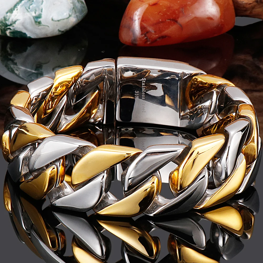 Stainless Steel Jewelry 20MM Wide Men's Wrist Bracelet