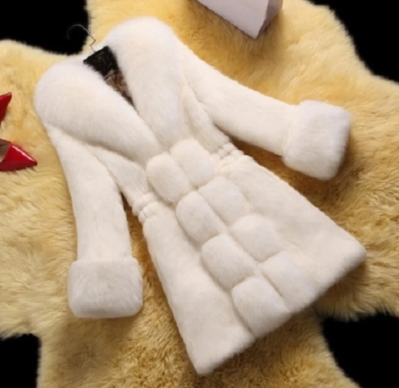 Fashion Imitation Rabbit Fur Women Coat M-4XL Size Female Jacket - Цвет: 3
