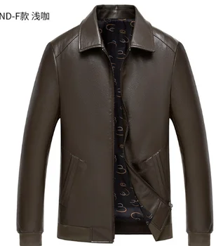 

HO 2019 men new leisure lapel pu leather motorcycle jacket