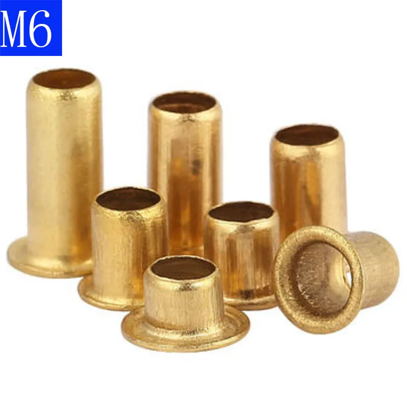 M6 Copper Brass Vias Rivet Nuts Through Hole Rivets Hollow Grommets DIN 7340 GB 876 | Обустройство дома