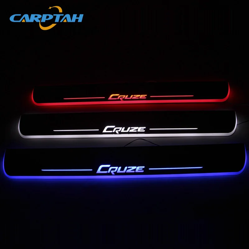 CARPTAH Trim Pedal Car Exterior Parts LED Door Sill Scuff Plate Pathway Dynamic Streamer light For Chevrolet Cruze 2015-2018 | Автомобили