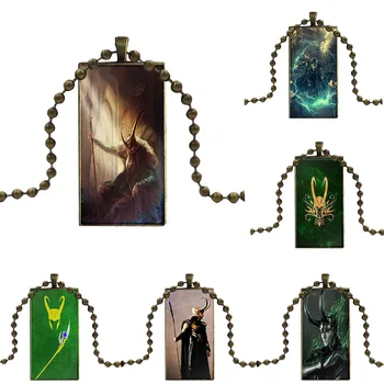 

Hero Loki Fashion Glass Cabochon Pendant Rectangle custom name necklace Choker custom name necklace Jewelry For Schoolgirl Maxi