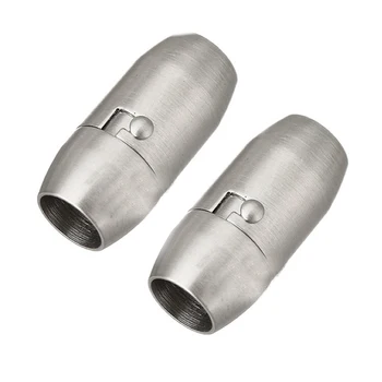 

20pcs/lot engrave logo hole:5/6/8mm Inner Hole Silver Cylinder Magnetic Clasp and Closure,Big Size Strong Magnet Fastener clasps